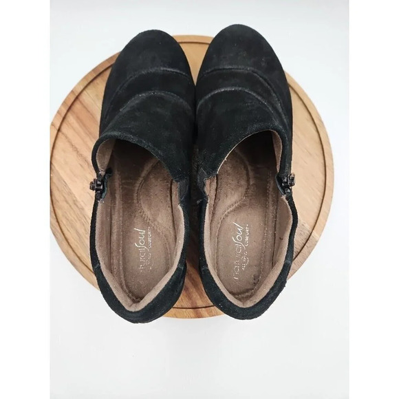 Naturalizer Natural Soul Shoes Womens 9.5 M Black Suede Slip On Zip - Picture 5 of 7